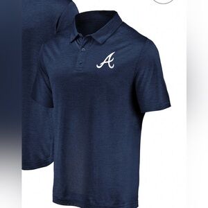 Men’s  new Navy Blue Atlanta Braves  Polo Shirt